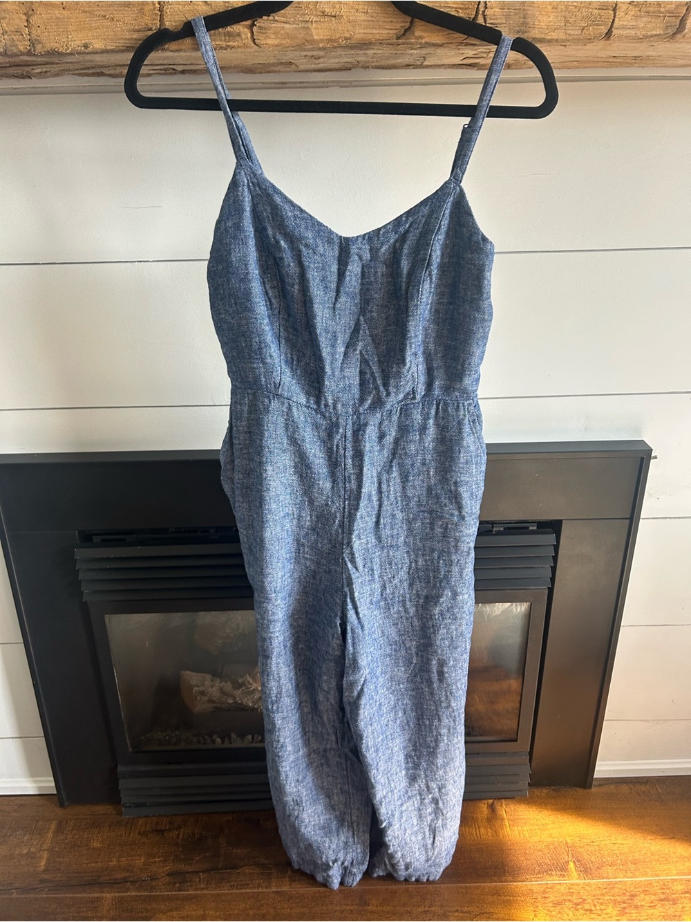 Old Navy Blue Sleeveless Linen-Blend Jumpsuit